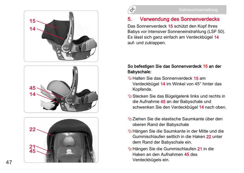 Britax Romer BABY-SAFE plus SHR II User Manual | Page 48 / 272