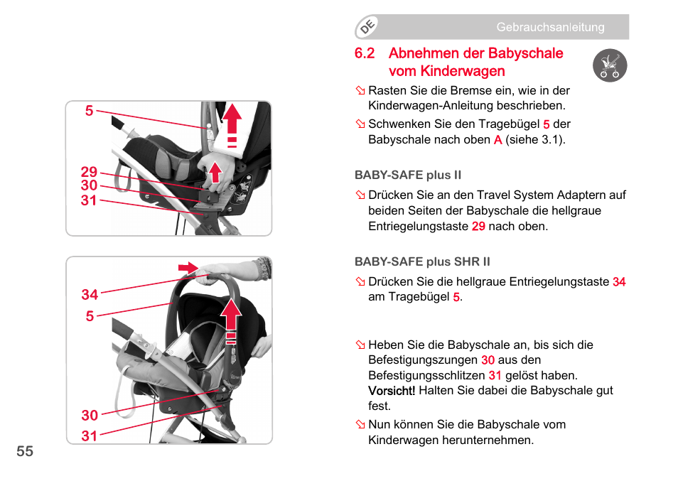 Britax Romer BABY-SAFE plus SHR II User Manual | Page 56 / 272