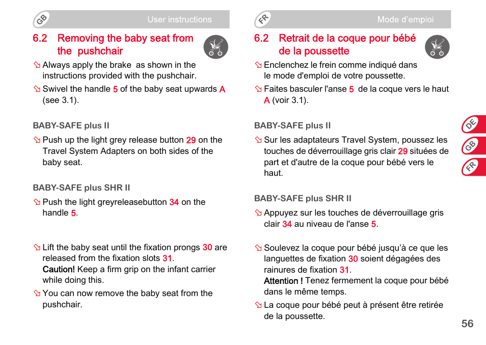 Britax Romer BABY-SAFE plus SHR II User Manual | Page 57 / 272