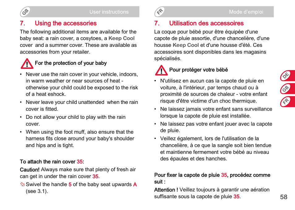 Britax Romer BABY-SAFE plus SHR II User Manual | Page 59 / 272