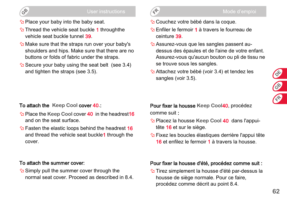 Britax Romer BABY-SAFE plus SHR II User Manual | Page 63 / 272