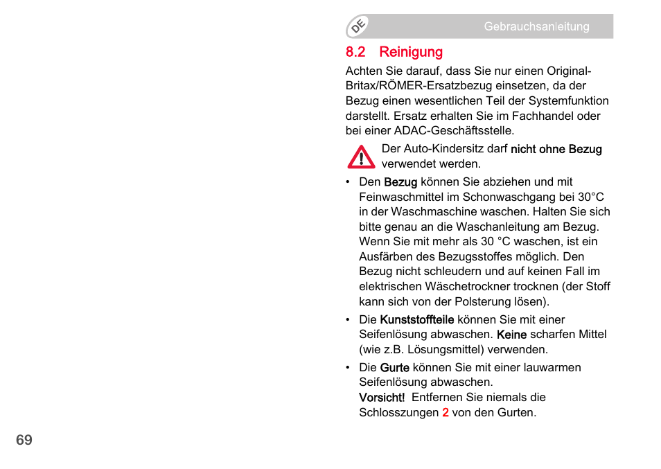Britax Romer BABY-SAFE plus SHR II User Manual | Page 70 / 272