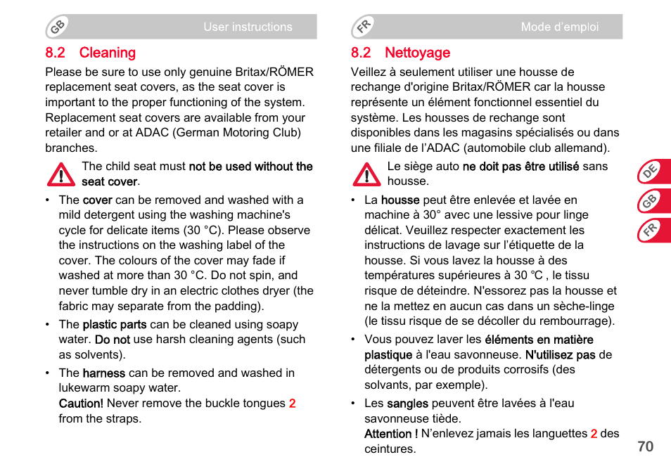 Britax Romer BABY-SAFE plus SHR II User Manual | Page 71 / 272
