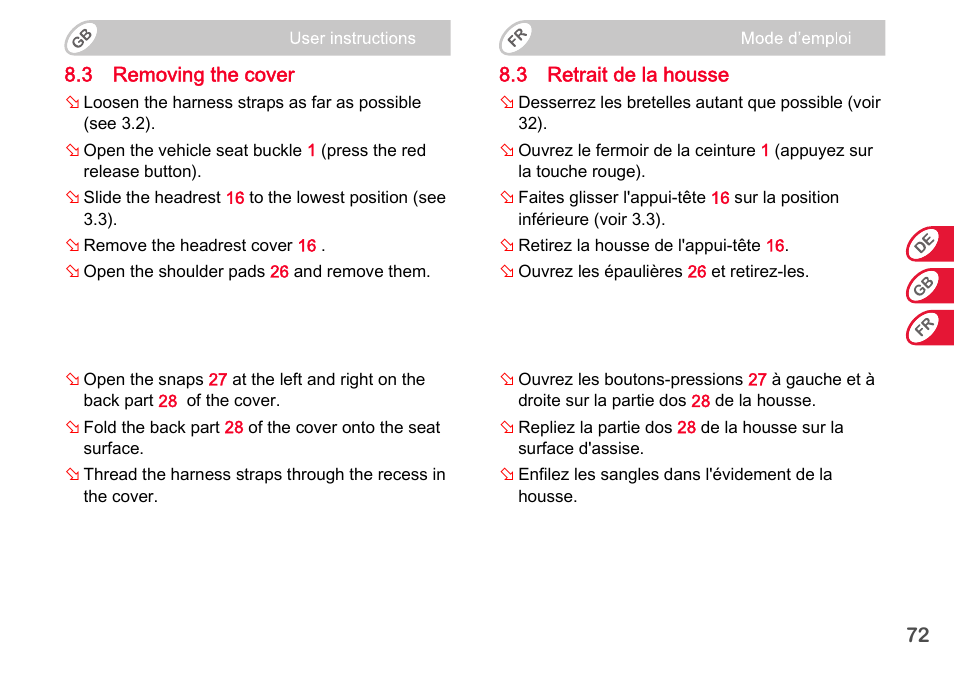 Britax Romer BABY-SAFE plus SHR II User Manual | Page 73 / 272