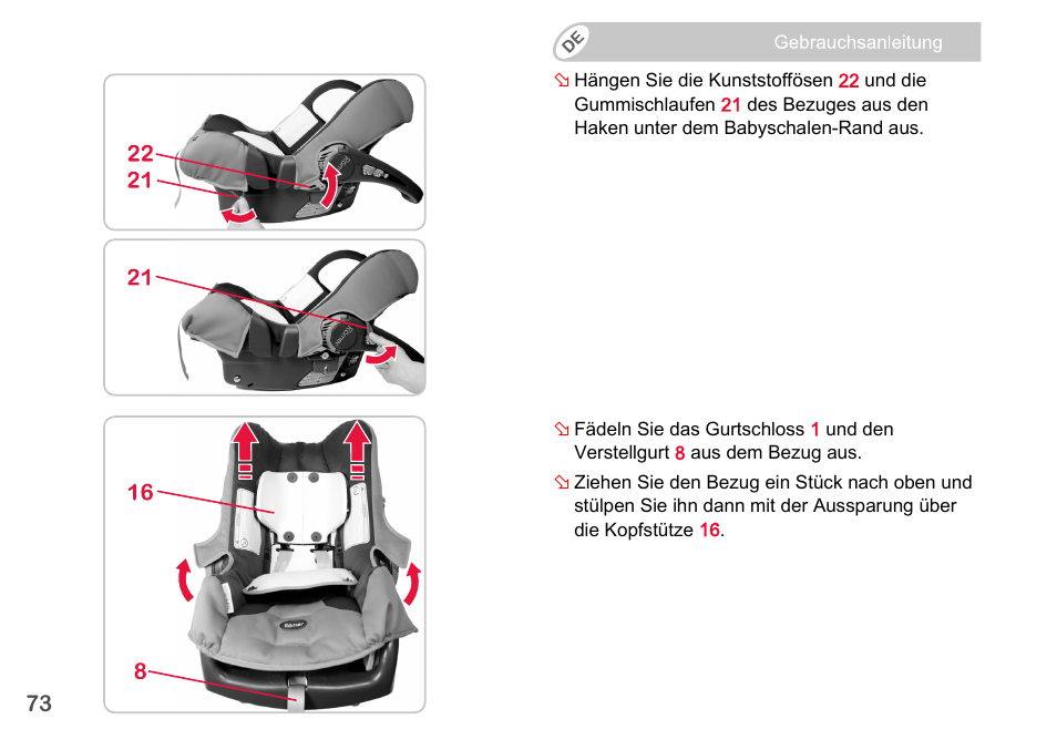 Britax Romer BABY-SAFE plus SHR II User Manual | Page 74 / 272