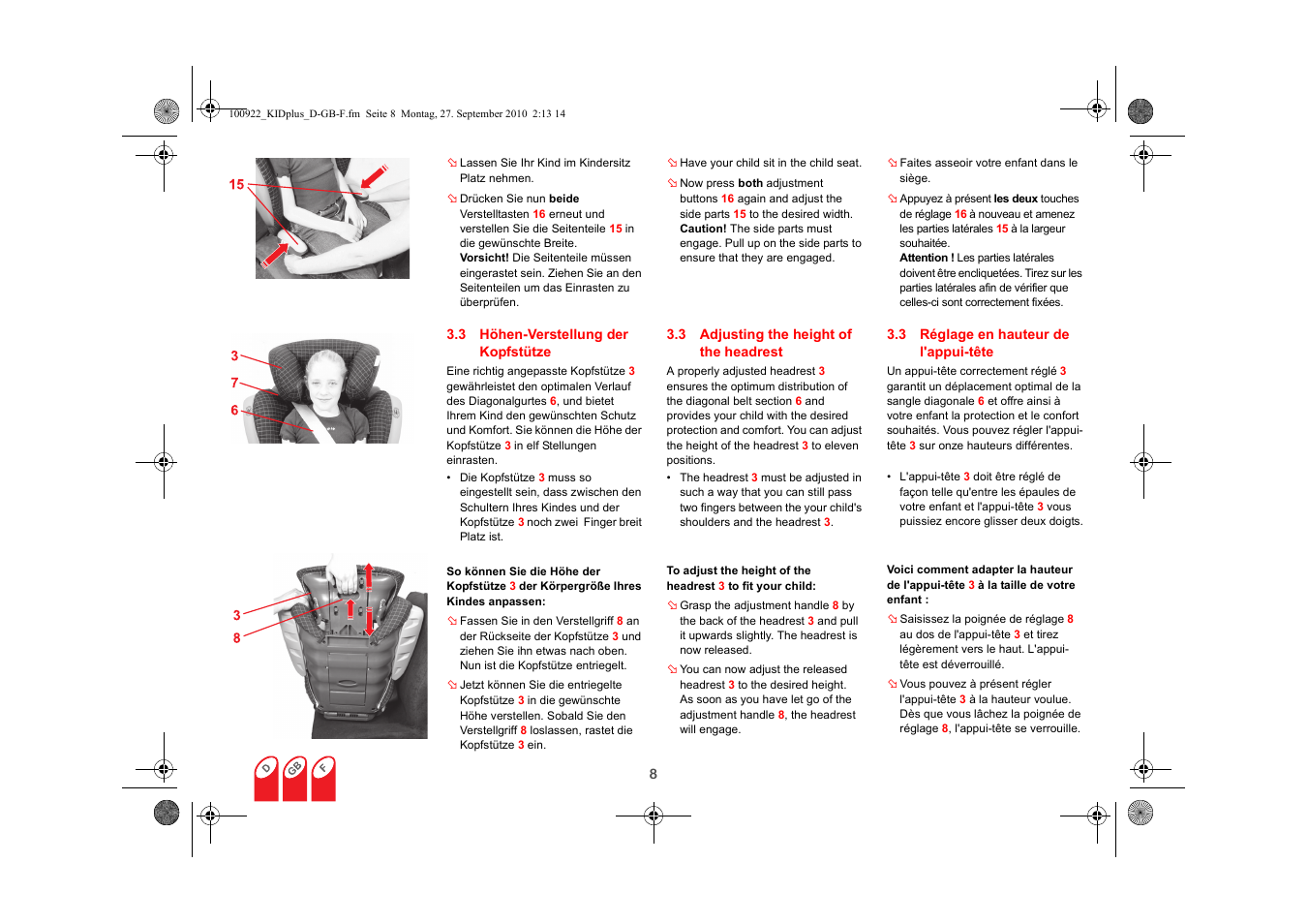 Britax KID plus SICT User Manual | Page 10 / 65