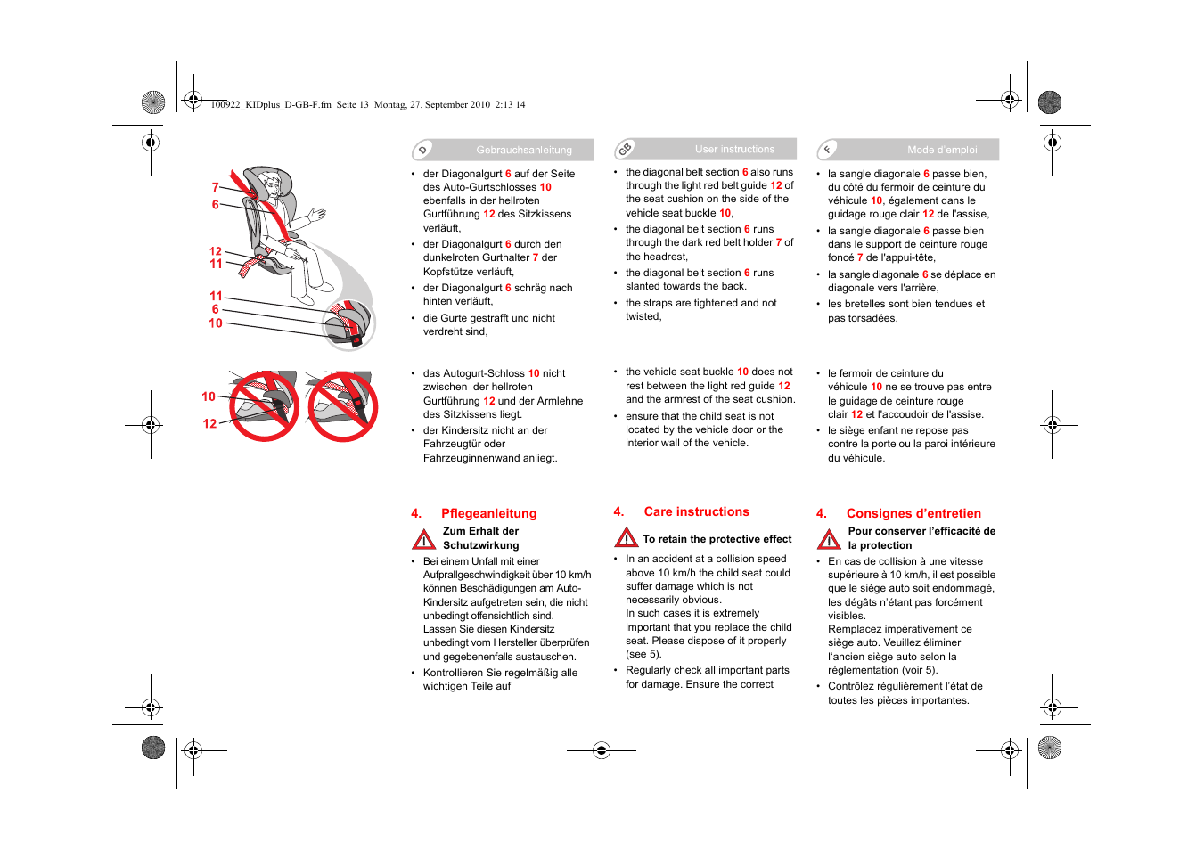 Britax KID plus SICT User Manual | Page 15 / 65