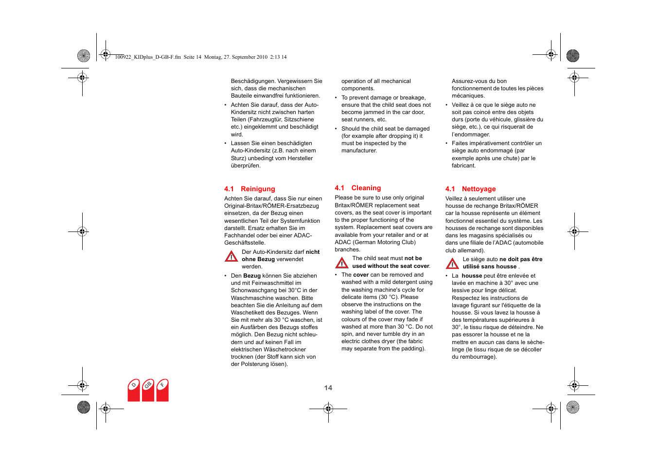 Britax KID plus SICT User Manual | Page 16 / 65
