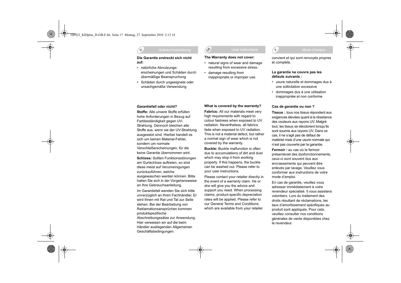 Britax KID plus SICT User Manual | Page 19 / 65