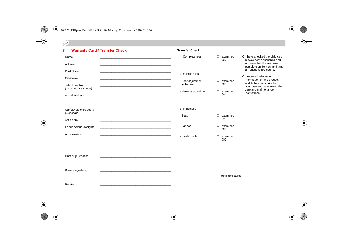 Britax KID plus SICT User Manual | Page 22 / 65