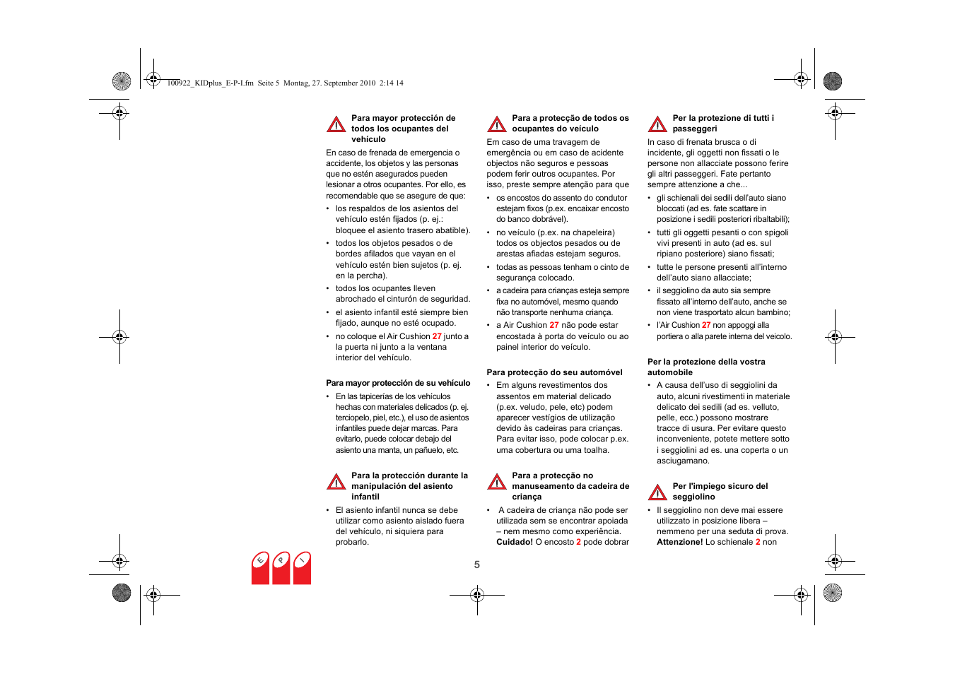 Britax KID plus SICT User Manual | Page 28 / 65