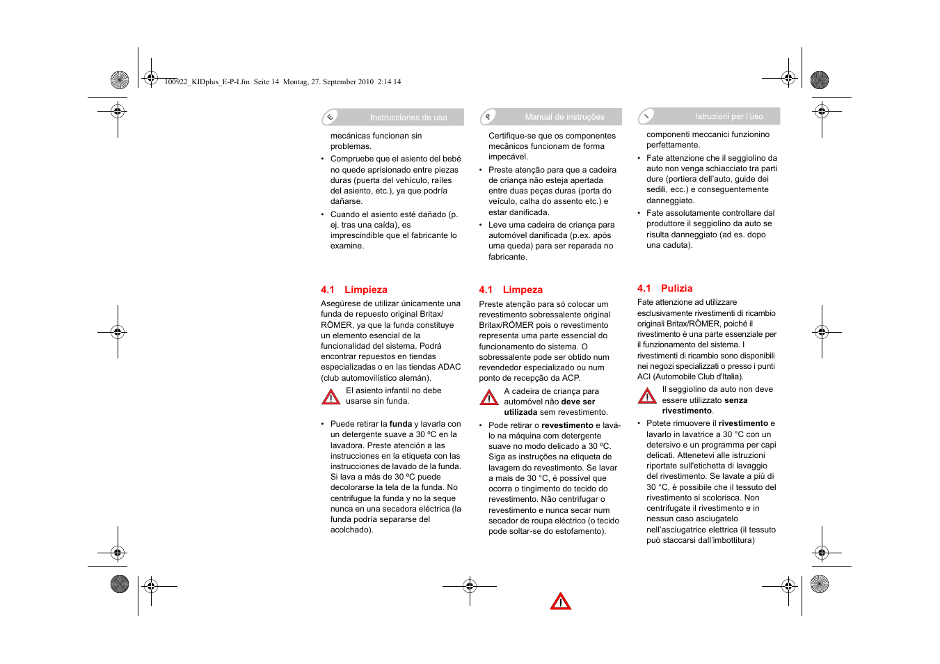 Britax KID plus SICT User Manual | Page 37 / 65