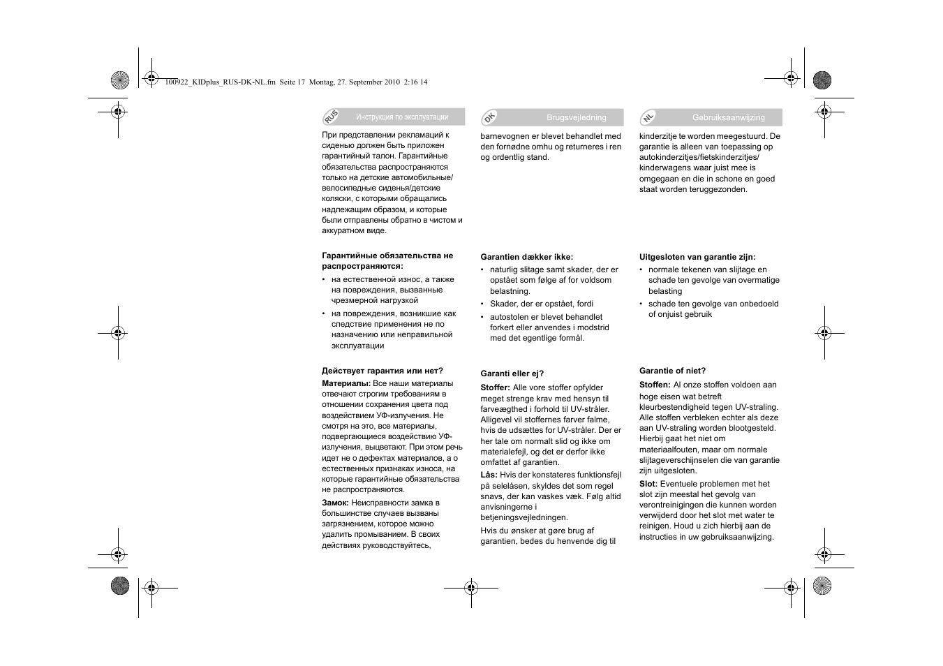 Britax KID plus SICT User Manual | Page 61 / 65
