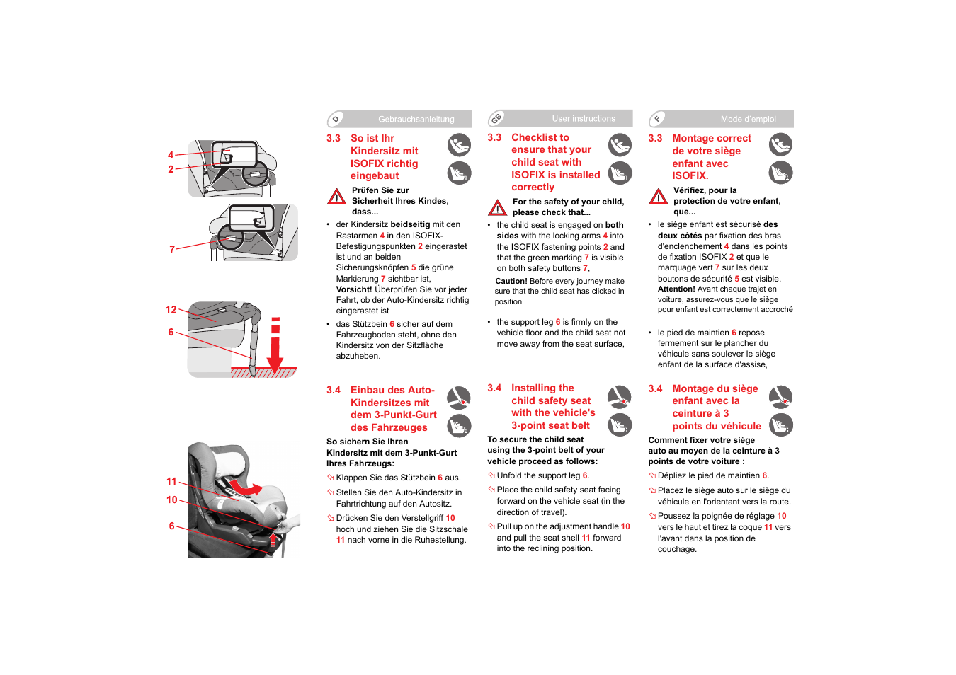 Britax SAFEFIX plus User Manual | Page 13 / 104