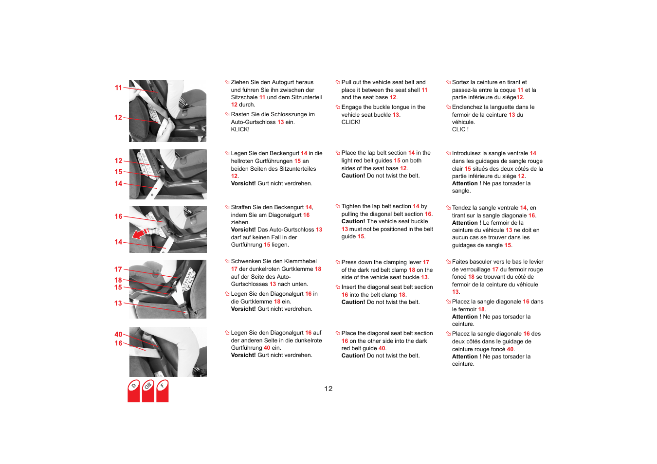 Britax SAFEFIX plus User Manual | Page 14 / 104