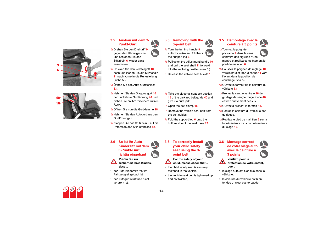 Britax SAFEFIX plus User Manual | Page 16 / 104