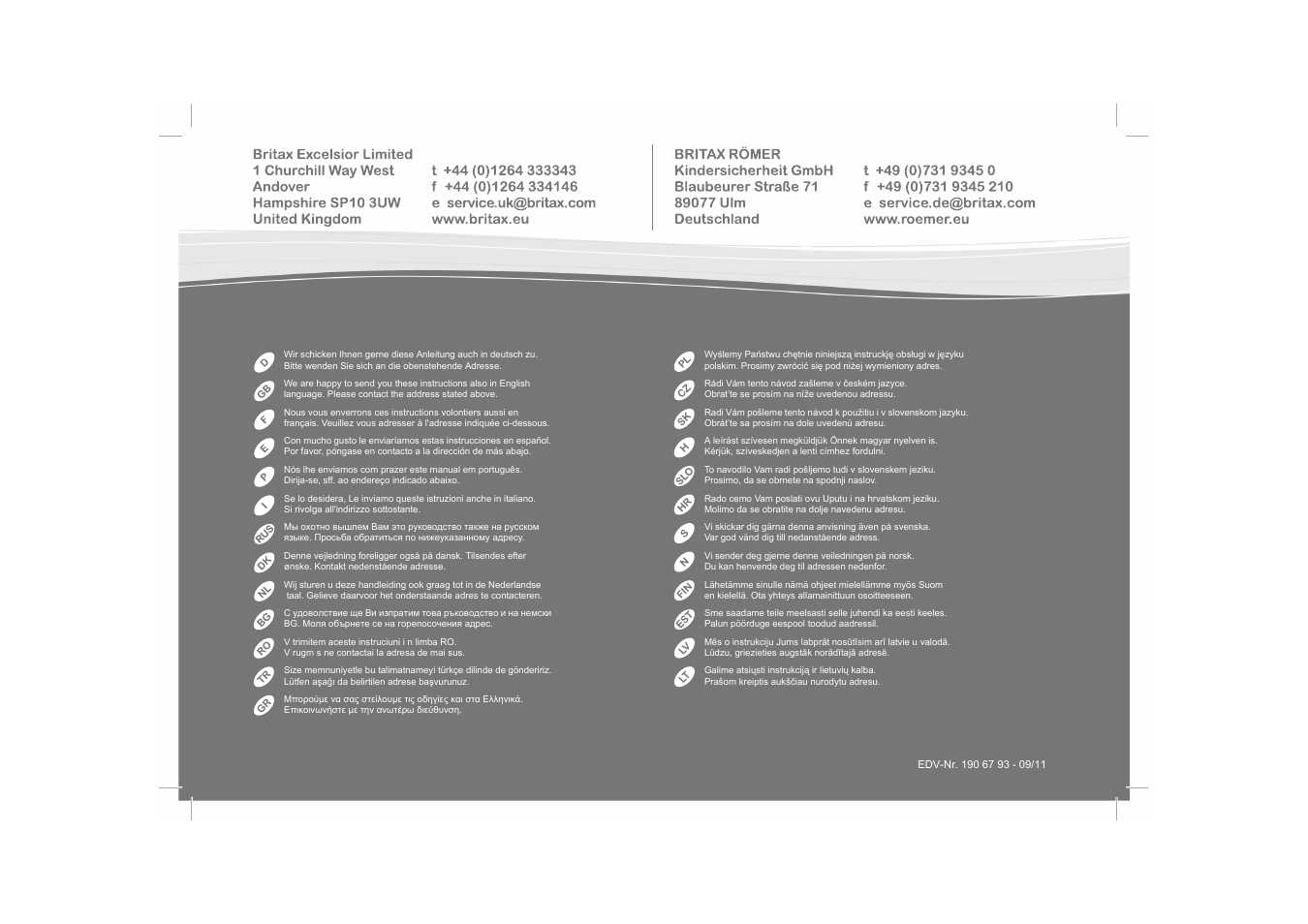 Britax SAFEFIX plus User Manual | Page 2 / 104