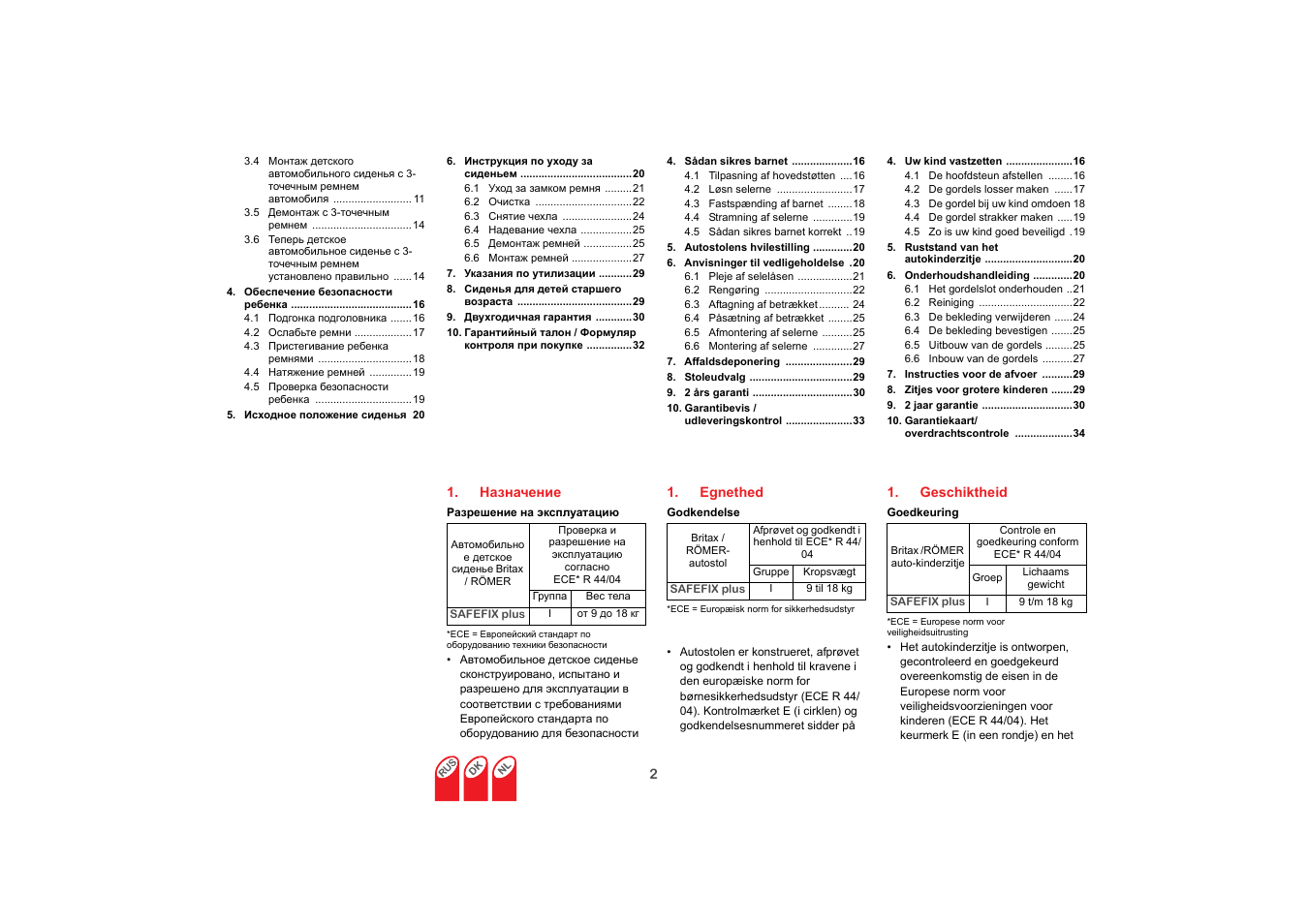 Britax SAFEFIX plus User Manual | Page 72 / 104