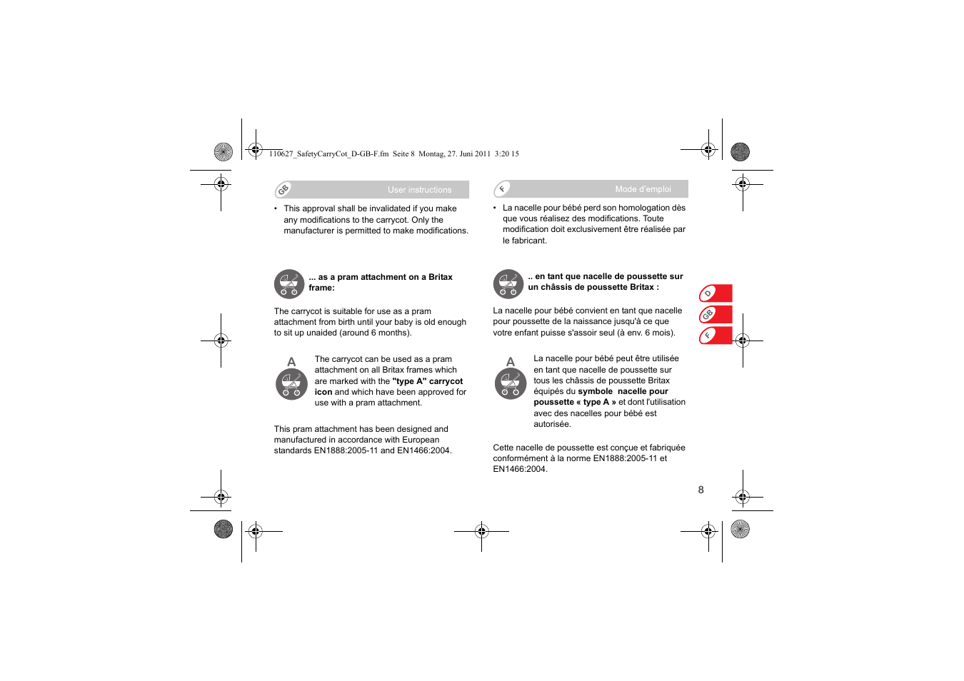 Britax BABY-SAFE SLEEPER User Manual | Page 10 / 233