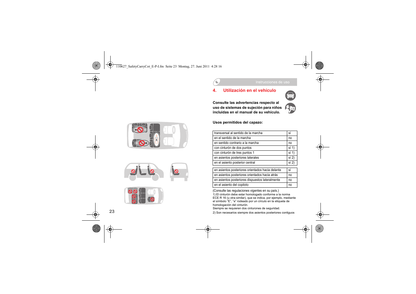 Britax BABY-SAFE SLEEPER User Manual | Page 102 / 233