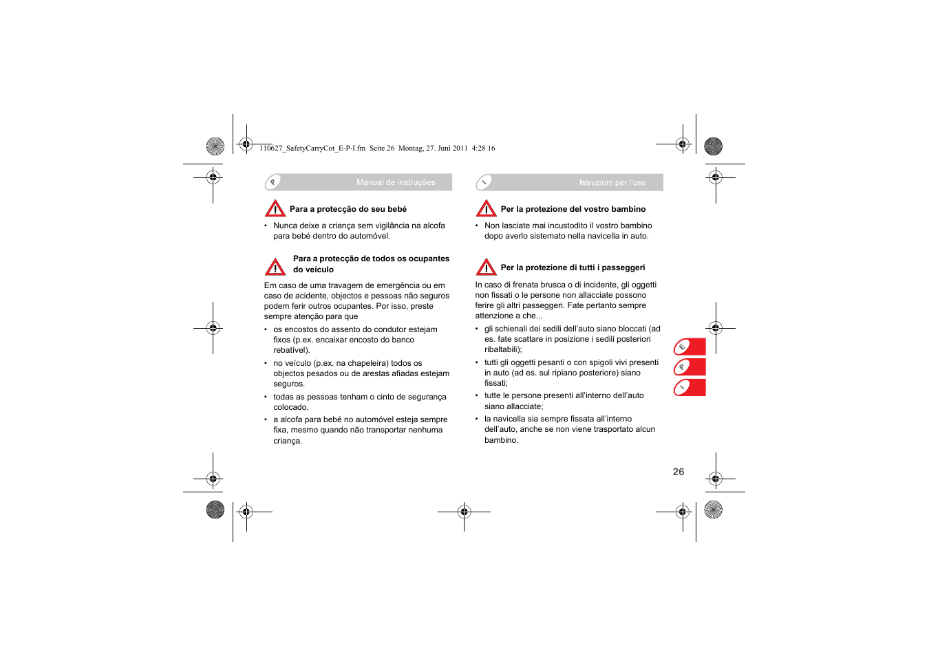 Britax BABY-SAFE SLEEPER User Manual | Page 105 / 233