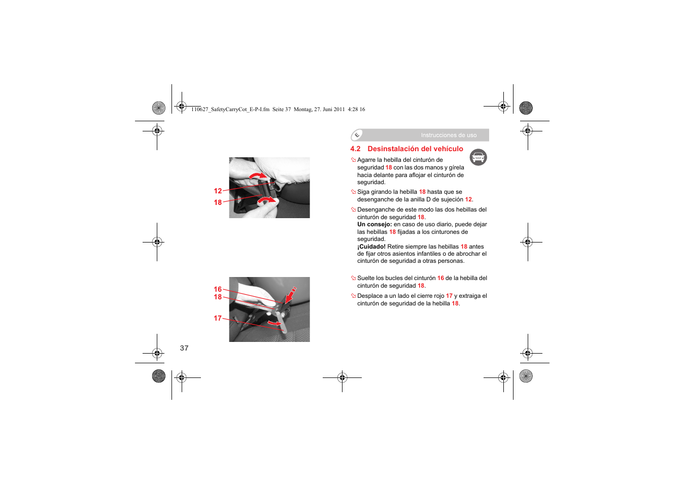 Britax BABY-SAFE SLEEPER User Manual | Page 116 / 233