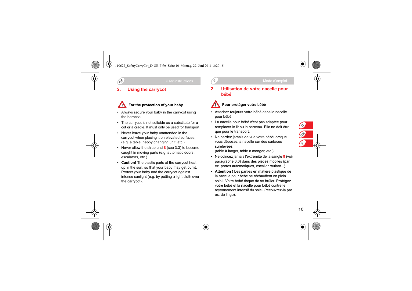 Britax BABY-SAFE SLEEPER User Manual | Page 12 / 233