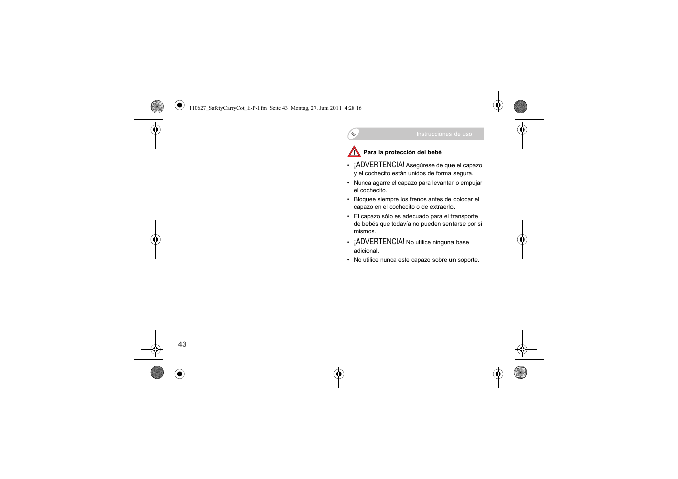 Britax BABY-SAFE SLEEPER User Manual | Page 122 / 233