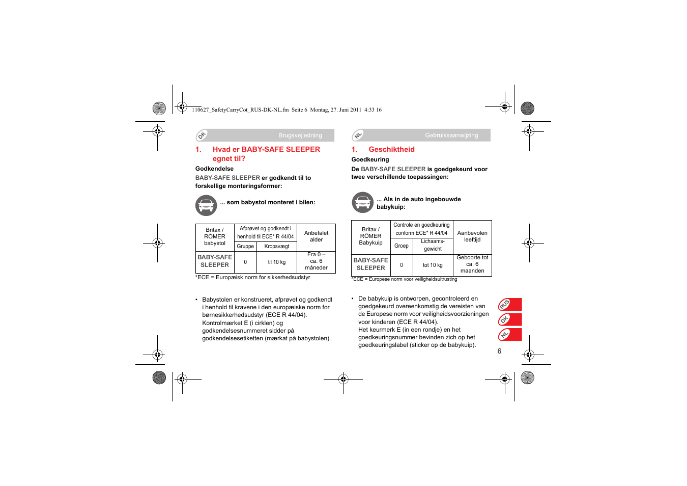Britax BABY-SAFE SLEEPER User Manual | Page 162 / 233