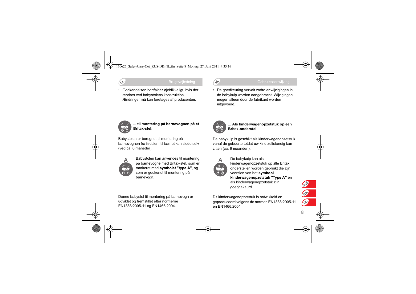 Britax BABY-SAFE SLEEPER User Manual | Page 164 / 233