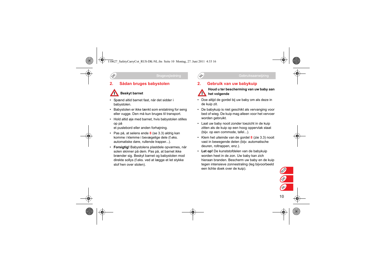 Britax BABY-SAFE SLEEPER User Manual | Page 166 / 233