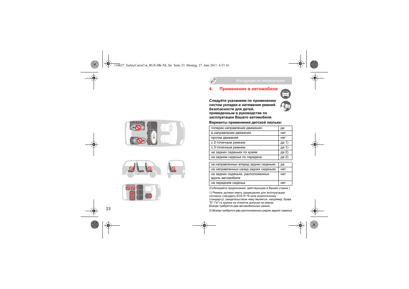 Britax BABY-SAFE SLEEPER User Manual | Page 179 / 233