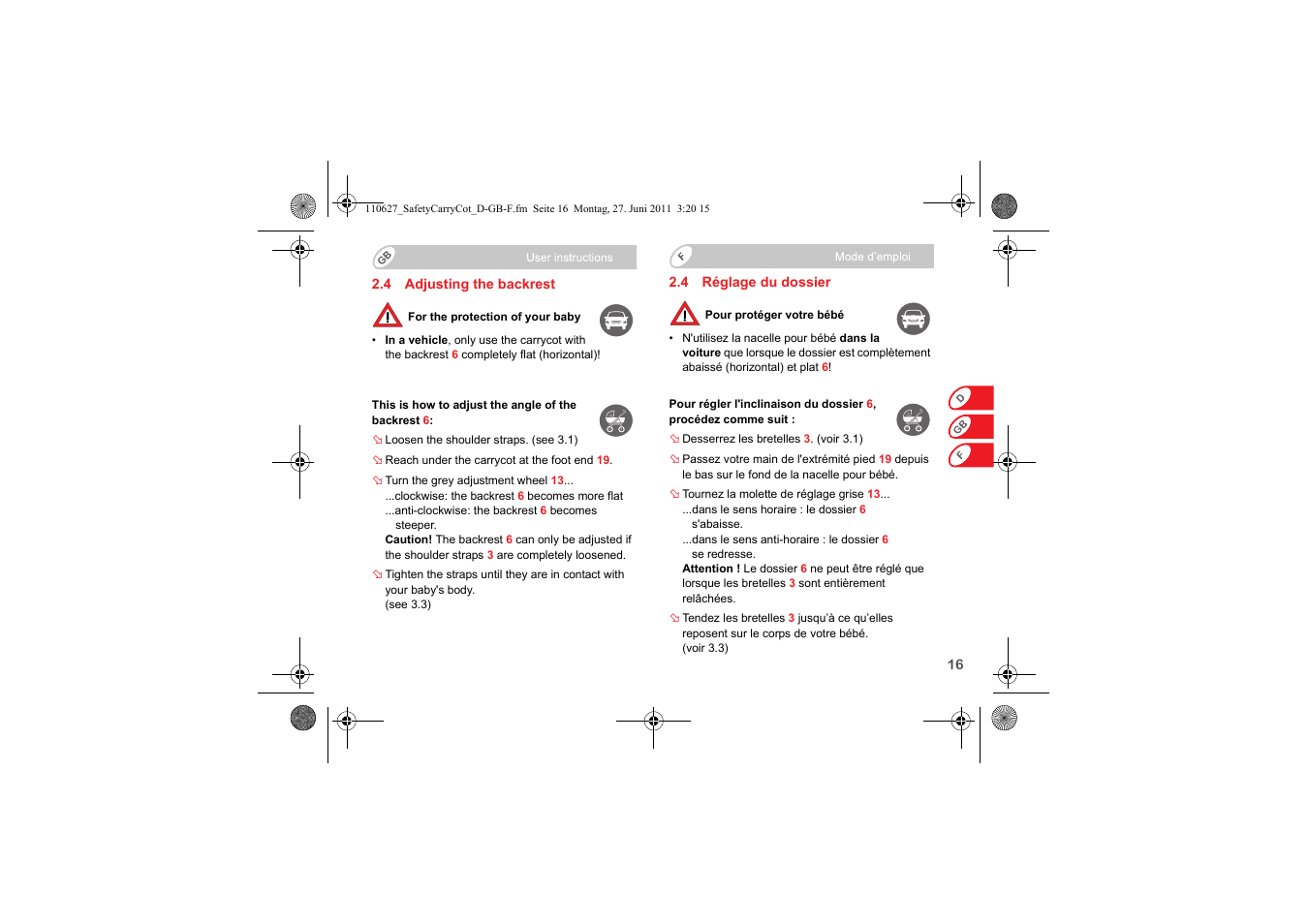 Britax BABY-SAFE SLEEPER User Manual | Page 18 / 233