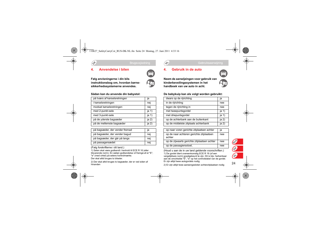 Britax BABY-SAFE SLEEPER User Manual | Page 180 / 233