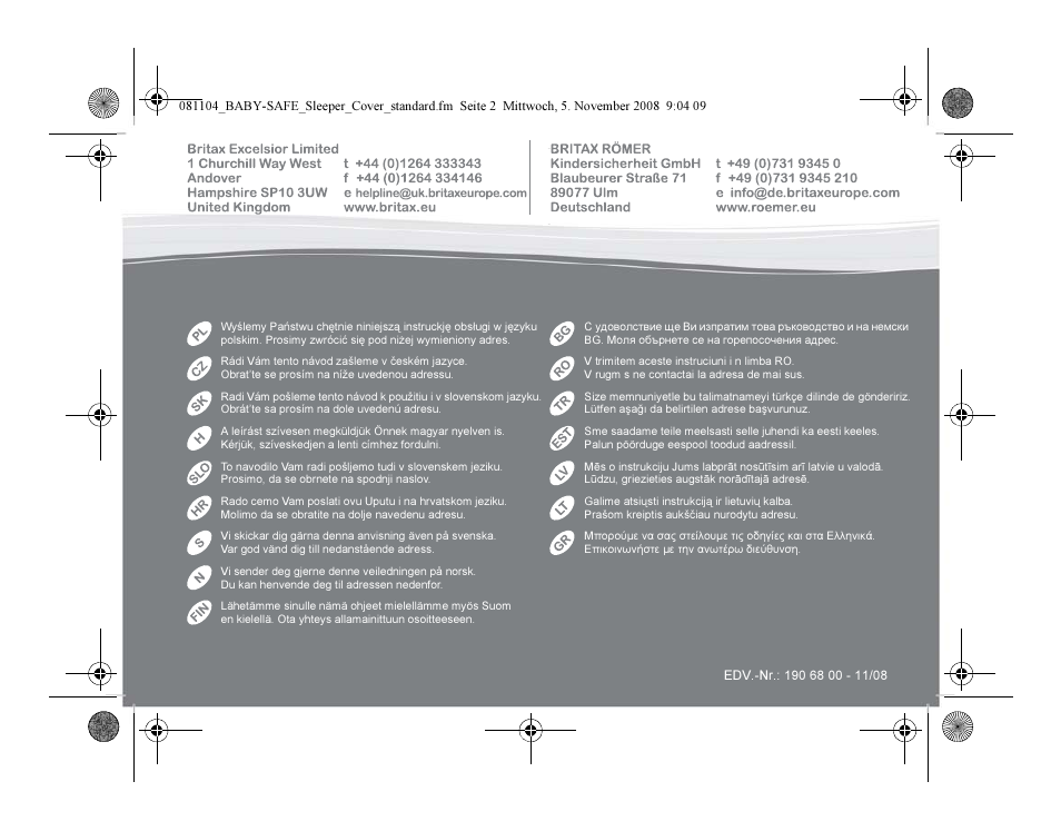Britax BABY-SAFE SLEEPER User Manual | Page 2 / 233