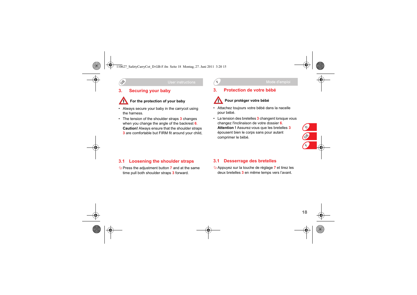 Britax BABY-SAFE SLEEPER User Manual | Page 20 / 233