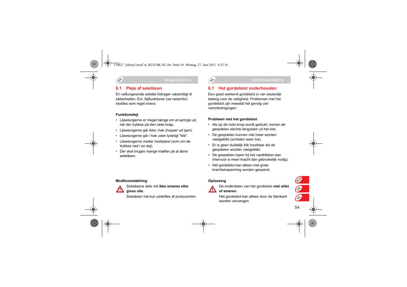 Britax BABY-SAFE SLEEPER User Manual | Page 210 / 233