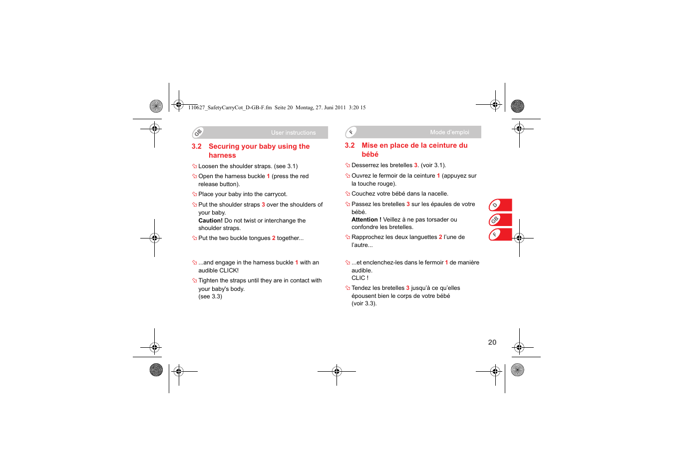 Britax BABY-SAFE SLEEPER User Manual | Page 22 / 233