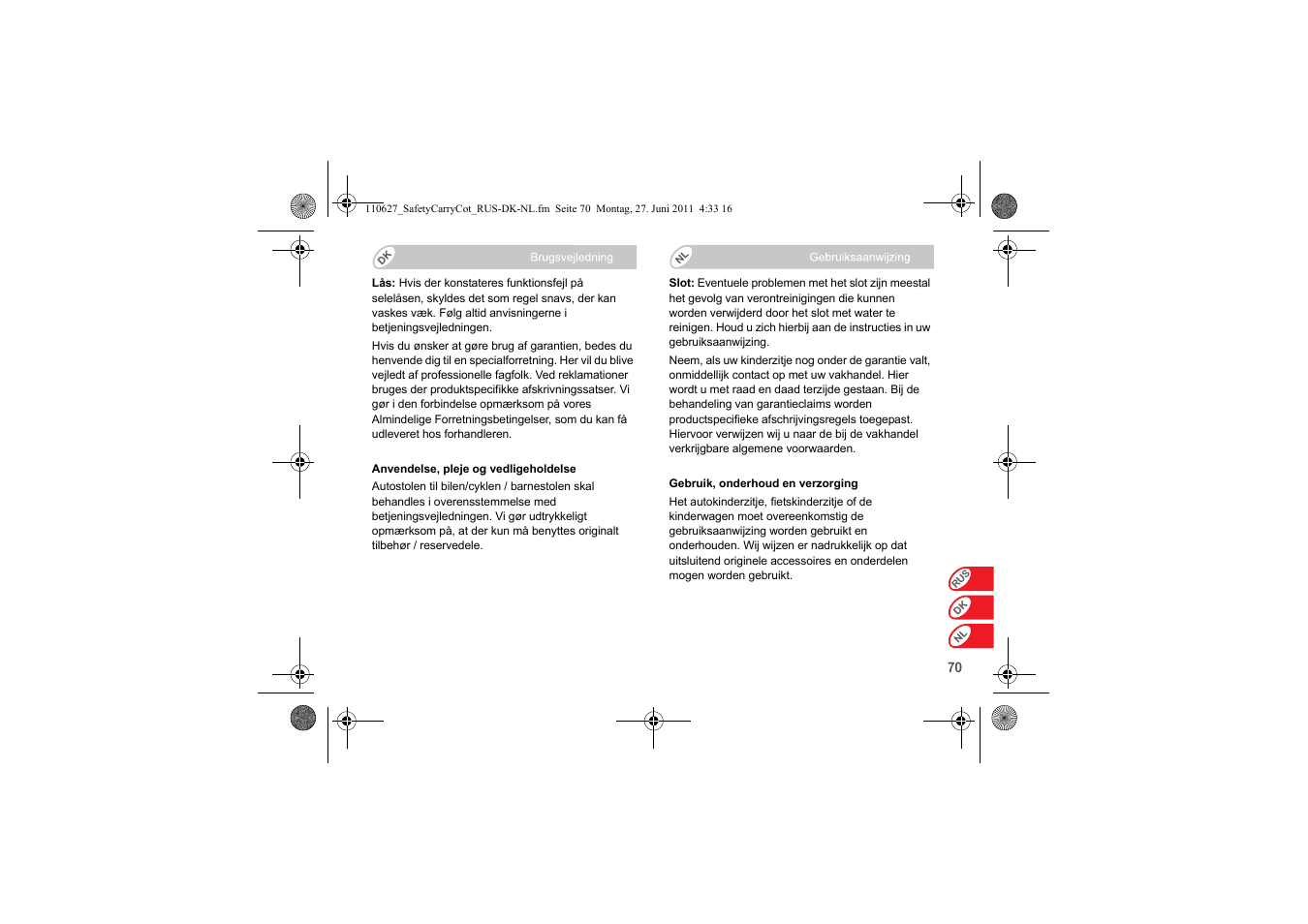 Britax BABY-SAFE SLEEPER User Manual | Page 226 / 233