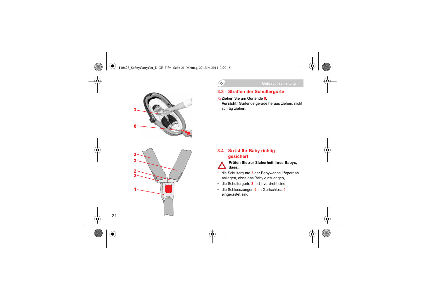 Britax BABY-SAFE SLEEPER User Manual | Page 23 / 233