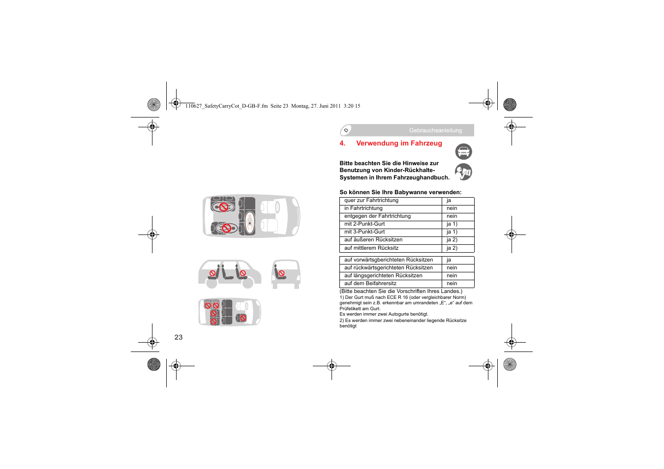 Britax BABY-SAFE SLEEPER User Manual | Page 25 / 233