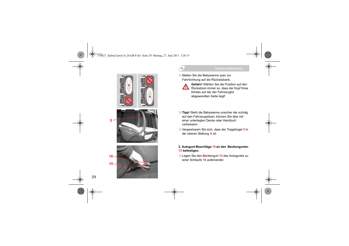 Britax BABY-SAFE SLEEPER User Manual | Page 31 / 233