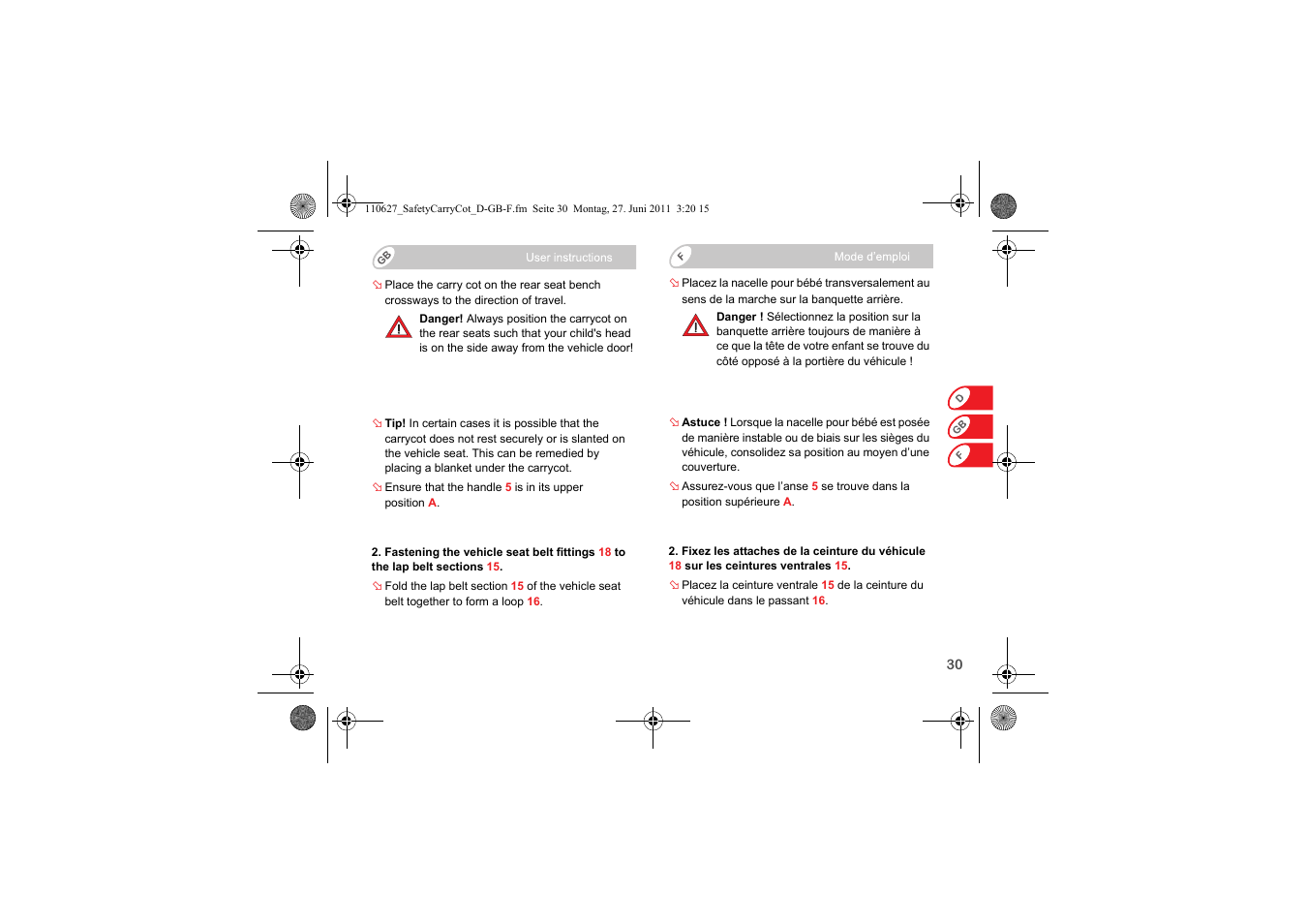 Britax BABY-SAFE SLEEPER User Manual | Page 32 / 233