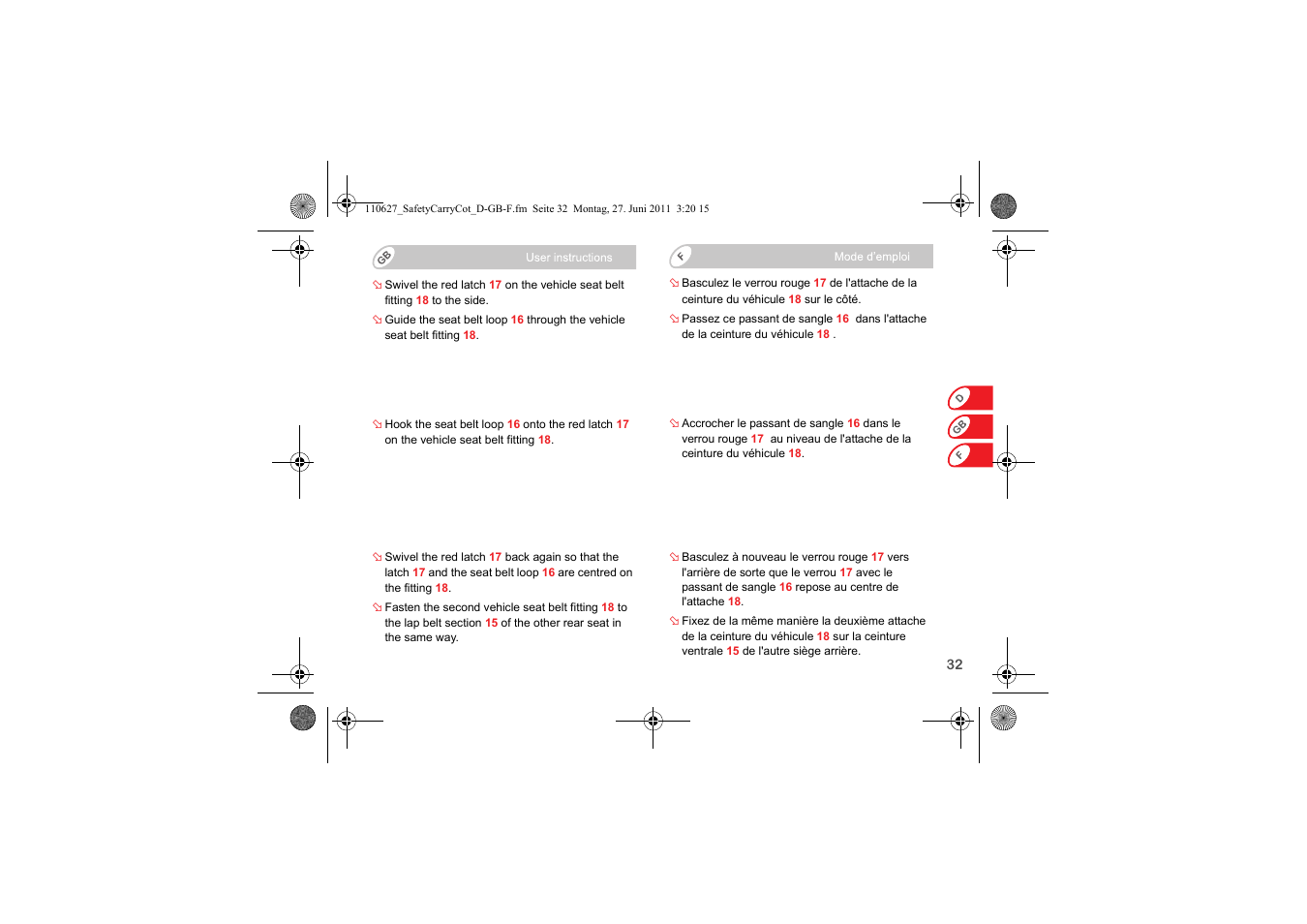 Britax BABY-SAFE SLEEPER User Manual | Page 34 / 233