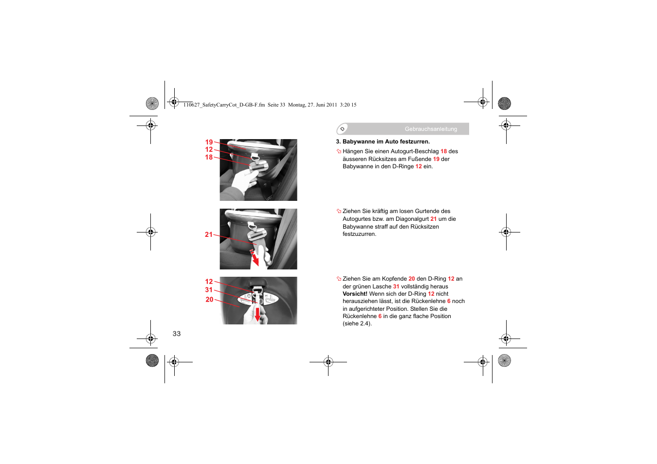 Britax BABY-SAFE SLEEPER User Manual | Page 35 / 233