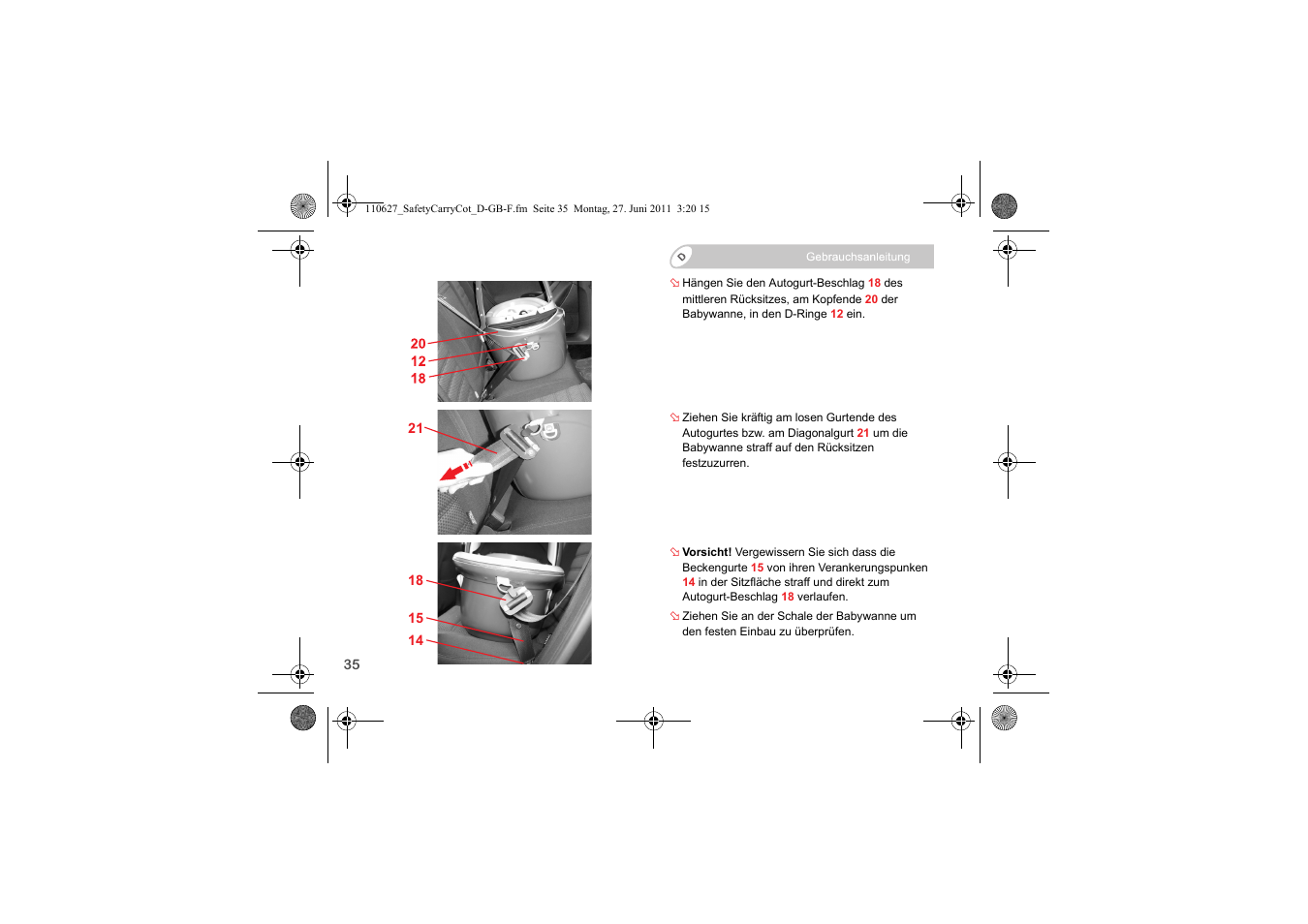 Britax BABY-SAFE SLEEPER User Manual | Page 37 / 233
