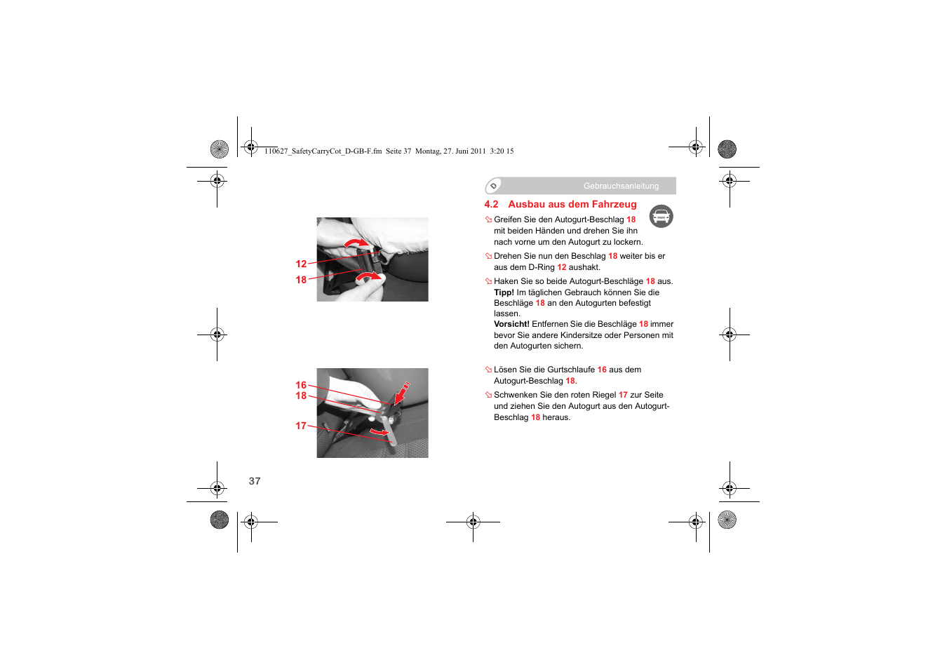Britax BABY-SAFE SLEEPER User Manual | Page 39 / 233