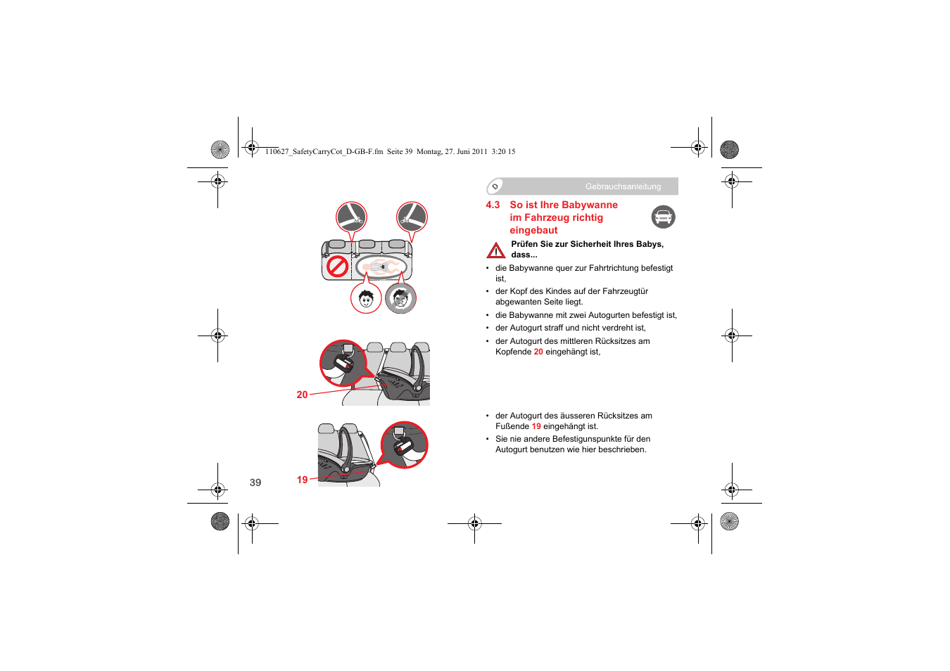 Britax BABY-SAFE SLEEPER User Manual | Page 41 / 233