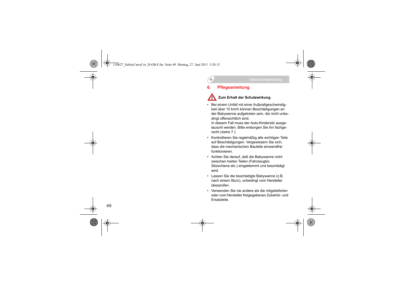 Britax BABY-SAFE SLEEPER User Manual | Page 51 / 233