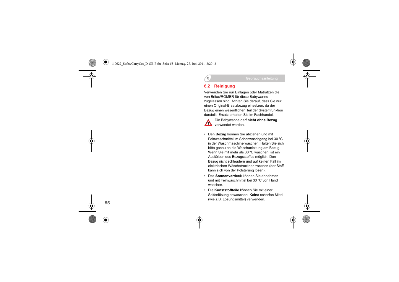 Britax BABY-SAFE SLEEPER User Manual | Page 57 / 233